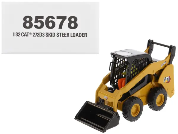 CAT Caterpillar 272D3 Skid Steer Loader with Operator Yellow "High Line" Series 1/32 Diecast Model by Diecast Masters #1