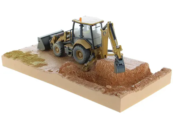 CAT Caterpillar 420F2 IT Backhoe Loader with Operator Yellow "Weathered Series" 1/50 Diecast Model by Diecast Masters #5