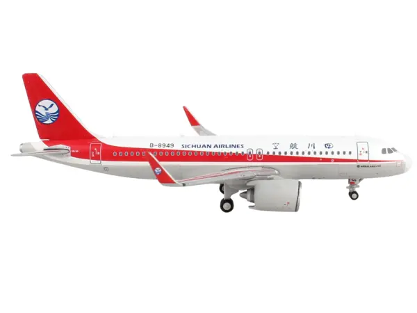 Airbus A320neo Commercial Aircraft "Sichuan Airlines" White with Red Stripes and Tail 1/400 Diecast Model Airplane by GeminiJets #2