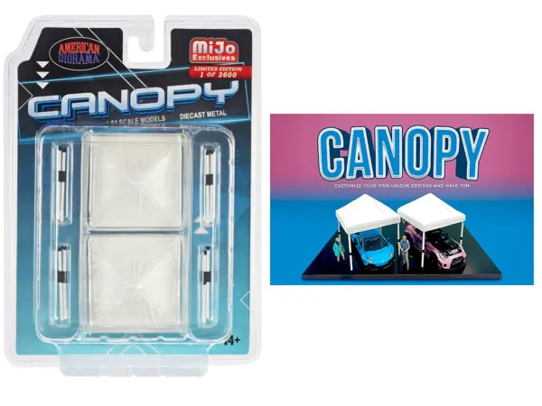 Canopy 2 Piece Set White Limited Edition to 3600 pieces Worldwide  1/64 Scale Models by American Diorama #1