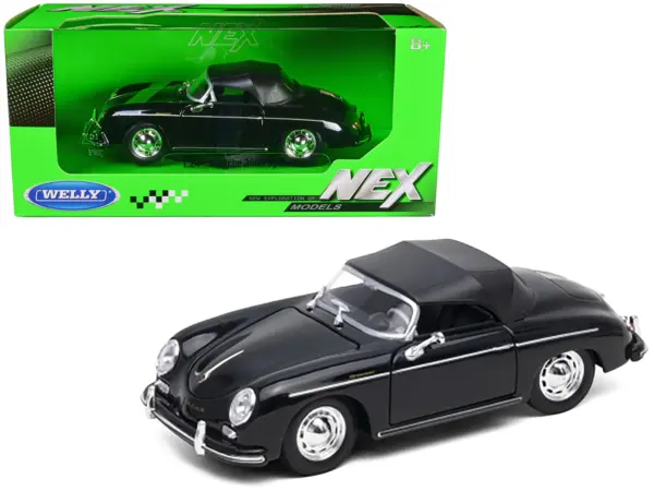 Porsche 356A Speedster Soft Top Black "NEX Models" Series 1/24 Diecast Model Car by Welly #1
