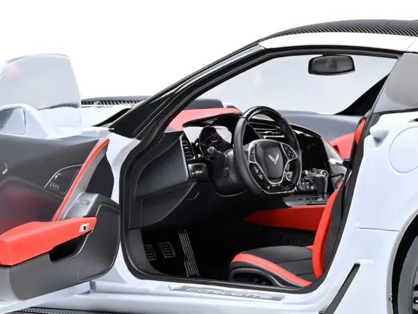 2019 Chevrolet Corvette C7 ZR1 Ceramic Matrix Gray Metallic with Carbon Top 1/18 Model Car by Autoart #2