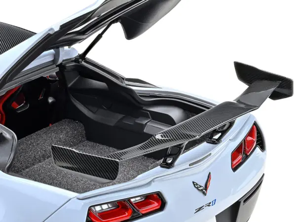 2019 Chevrolet Corvette C7 ZR1 Ceramic Matrix Gray Metallic with Carbon Top 1/18 Model Car by Autoart #5