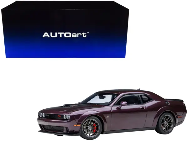 2022 Dodge Challenger R/T Scat Pack Widebody Hellraisin Purple Metallic 1/18 Model Car by Autoart #1