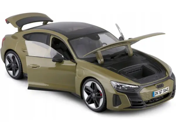 2022 Audi RS e-tron GT Dark Green with Sunroof 1/18 Diecast Model Car by Bburago #2