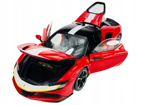 Ferrari SF90 Stradale Assetto Fiorano Red with White Stripes "Signature Series" 1/18 Diecast Model Car by Bburago #2