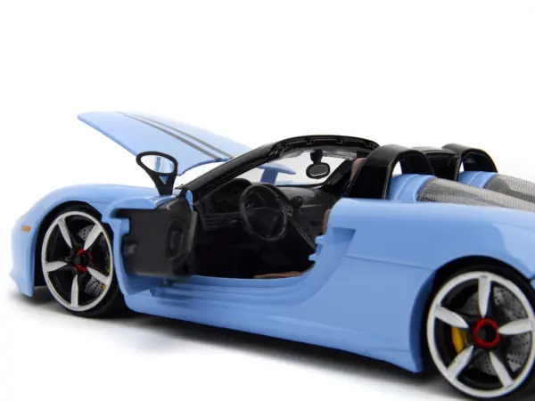 Porsche Carrera GT Convertible Blue with Black Stripes "Pink Slips" Series 1/24 Diecast Model Car by Jada #3