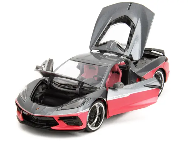 2020 Chevrolet Corvette Gray Metallic and Pink "Pink Slips" Series 1/24 Diecast Model Car by Jada #2