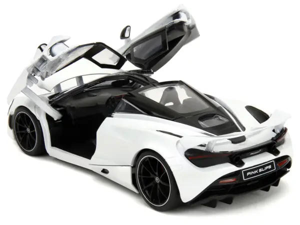 McLaren 720S White Metallic with Black Top "Pink Slips" Series 1/24 Diecast Model Car by Jada #4