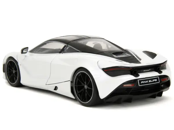 McLaren 720S White Metallic with Black Top "Pink Slips" Series 1/24 Diecast Model Car by Jada #5