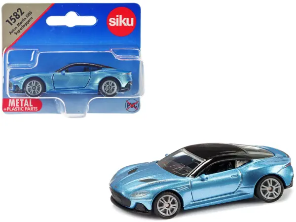 Aston Martin DBS Superleggera Blue Metallic with Black Top Diecast Model Car by Siku #1