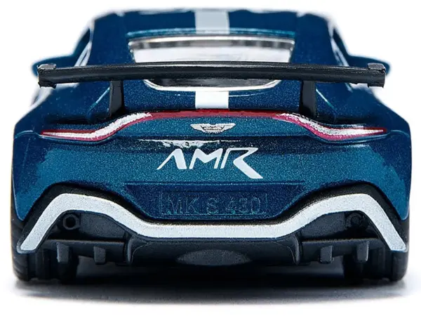 Aston Martin Vantage GT4 Blue Metallic with White Stripes Diecast Model Car by Siku #4