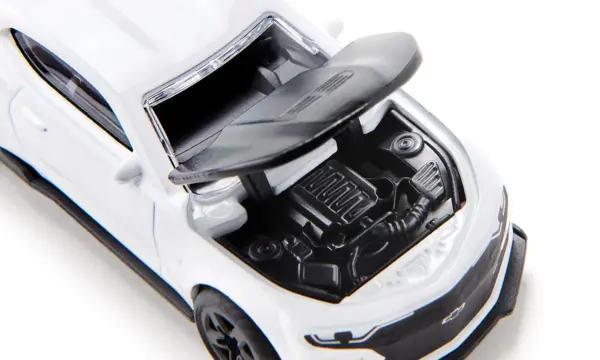 Chevrolet Camaro White with Black Hood Diecast Model Car by Siku #4