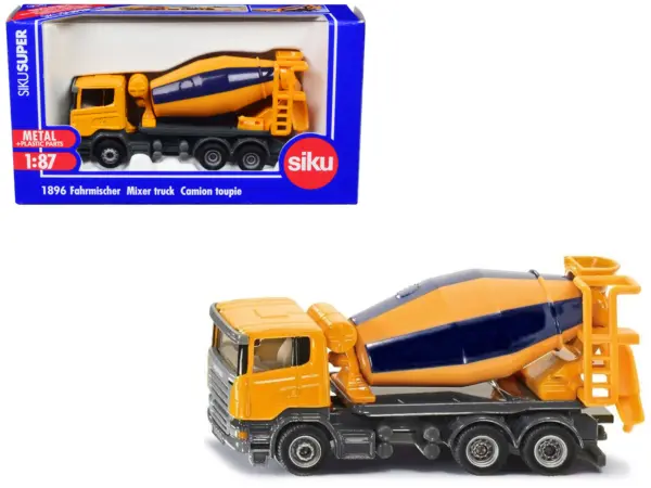 Scania Mixer Truck Yellow 1/87 (HO) Diecast Model by Siku #1