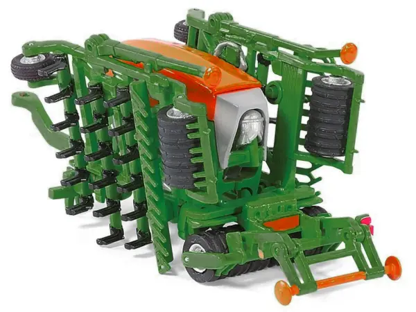 Claas Xerion 5000 Tractor Green with Gray Top and Amazone Cayena 6001 Seeder 1/87 (HO) Diecast Model by Siku #2