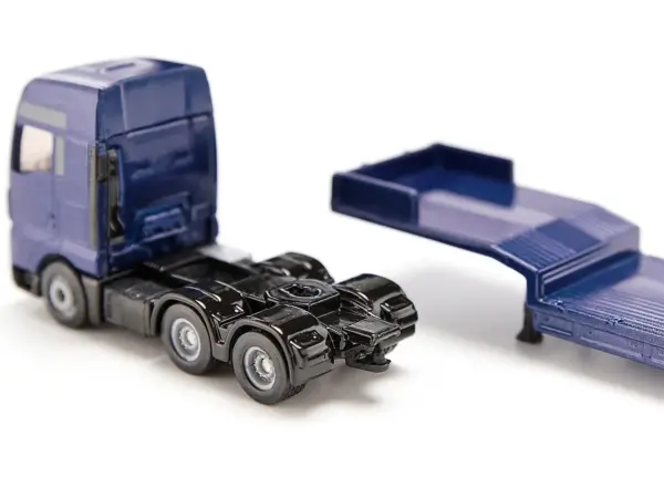 MAN Truck Blue Metallic with Low Loader Trailer and JCB 457 Wheel Loader Yellow 1/87 (HO) Diecast Model by Siku #3