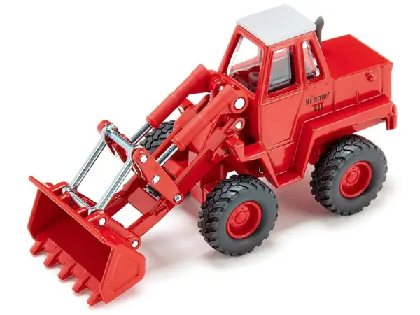 Kramer 411 Wheel Loader Red with White Top 1/50 Diecast Model by Siku #2