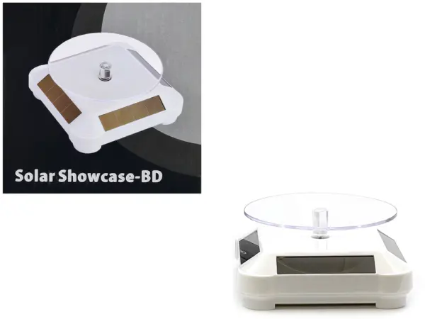 3.5″ Solar Rotating Display Stand with White Base for 1/64 Scale Model Cars #1