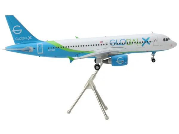Airbus A320 Commercial Aircraft "GlobalX Airlines" White with Blue and Green Tail "Gemini 200" Series 1/200 Diecast Model Airplane by GeminiJets #2