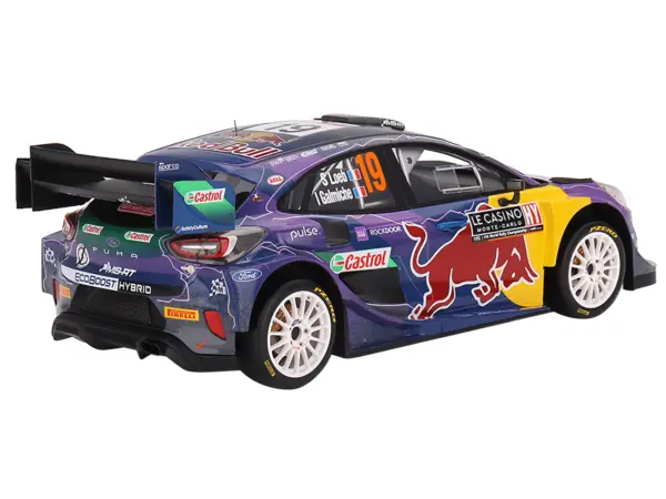 Ford Puma Rally1 #19 Sebastien Loeb - Isabelle Galmiche "M-Sport Ford WRT" Winner "Monte Carlo Rally" (2022) 1/18 Model Car by Top Speed #4