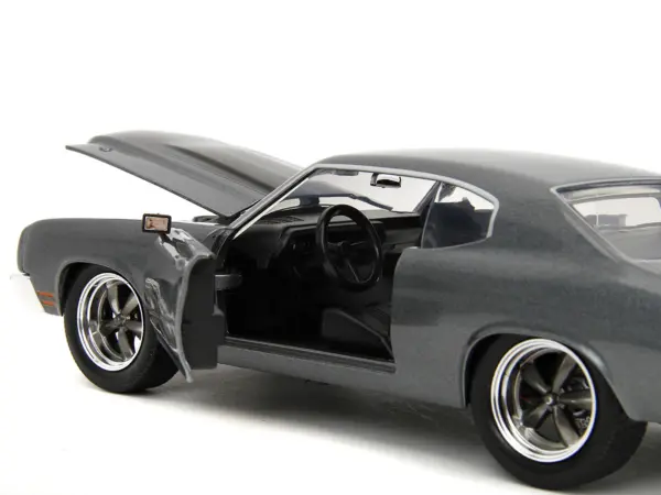 1970 Chevrolet Chevelle SS Gray Metallic with Black Stripes "Fast & Furious" (2009) Movie "Fast & Furious" Series 1/24 Diecast Model Car by Jada #3