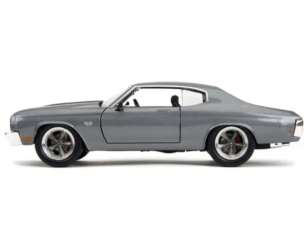 1970 Chevrolet Chevelle SS Gray Metallic with Black Stripes "Fast & Furious" (2009) Movie "Fast & Furious" Series 1/24 Diecast Model Car by Jada #4