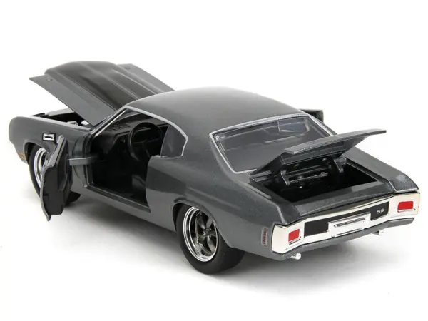 1970 Chevrolet Chevelle SS Gray Metallic with Black Stripes "Fast & Furious" (2009) Movie "Fast & Furious" Series 1/24 Diecast Model Car by Jada #5