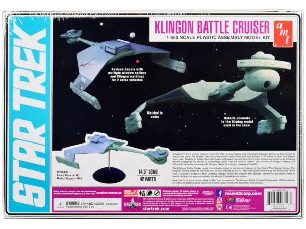 Skill 2 Model Kit "Klingon Warrior Empire" Alien Battle Cruiser "Star Trek" (1966-1969) TV Series 1/650 Scale Model by AMT #4