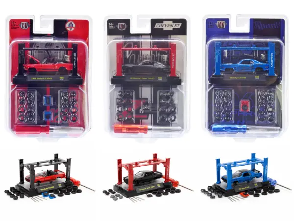 Model Kit 3 piece Car Set Release 66 Limited Edition to 10000 pieces Worldwide 1/64 Diecast Model Cars by M2 Machines #1