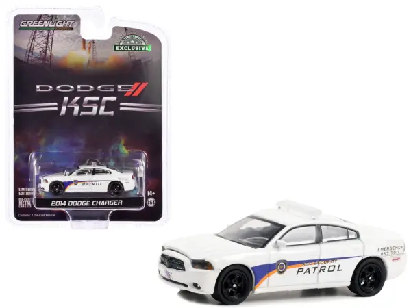 2014 Dodge Charger White "Kennedy Space Center (KSC)" Security Patrol "Hobby Exclusive" Series 1/64 Diecast Model Car by Greenlight #1