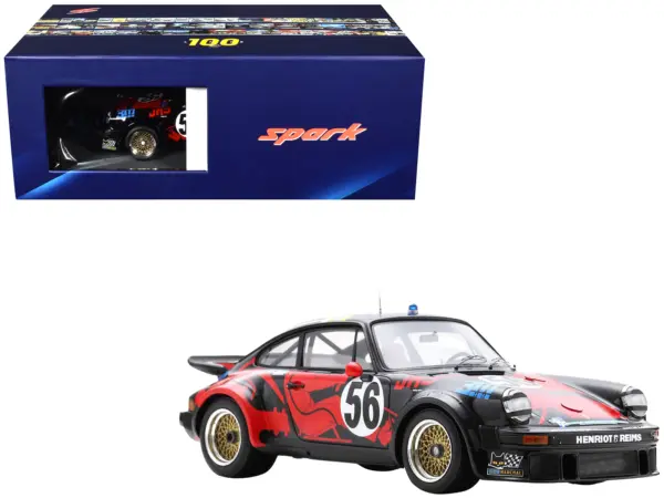 Porsche 934 #56 Jean-Louis Bousquet - Cyril Grandet - Philippe Dagoreau "JMS Racing-ASA Cachia" "24 Hours of Le Mans" (1977) with Acrylic Display Case 1/18 Model Car by Spark #1