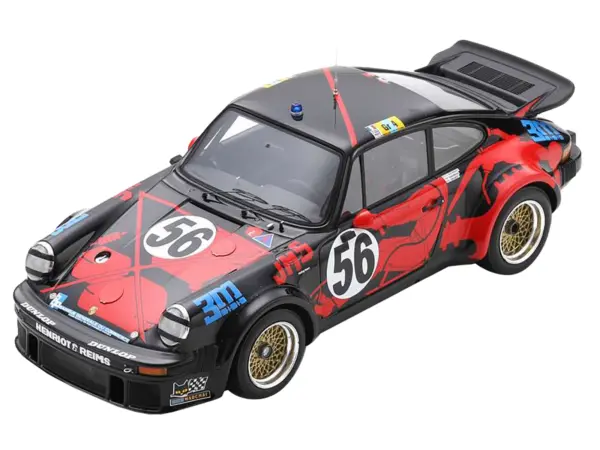 Porsche 934 #56 Jean-Louis Bousquet - Cyril Grandet - Philippe Dagoreau "JMS Racing-ASA Cachia" "24 Hours of Le Mans" (1977) with Acrylic Display Case 1/18 Model Car by Spark #4