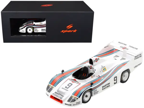 Porsche 908/80 #9 Jacky Ickx - Reinhold Joest "Martini Racing" 2nd Place "24 Hours of Le Mans" (1980) with Acrylic Display Case 1/18 Model Car by Spark #1