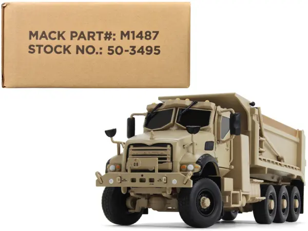 Mack Defense M917A3 Heavy Dump Truck Tan 1/50 Diecast Model by First Gear #1