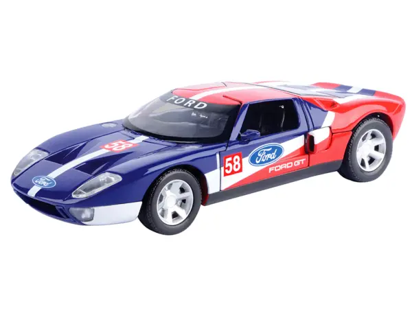 Ford GT Concept #58 Blue and Red with White Stripes "GT Racing" Series 1/24 Diecast Model Car by Motormax #2