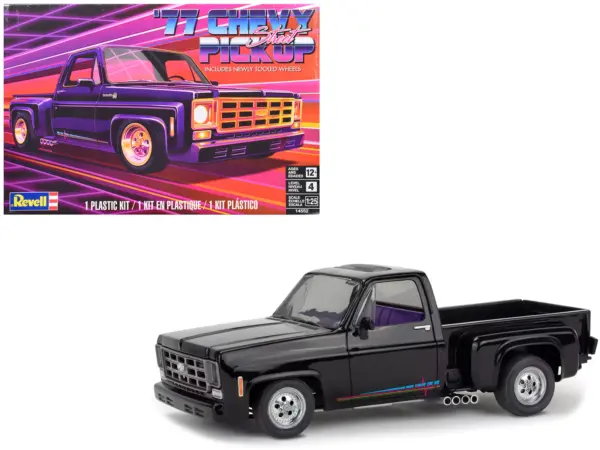 Level 4 Model Kit 1977 Chevrolet Street Pickup Truck 1/25 Scale Model by Revell #1