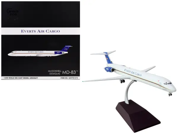 McDonnell Douglas MD-88 Commercial Aircraft "Everts Air Cargo" (N965CE) White with Blue Tail "Gemini 200" Series 1/200 Diecast Model Airplane by GeminiJets #1
