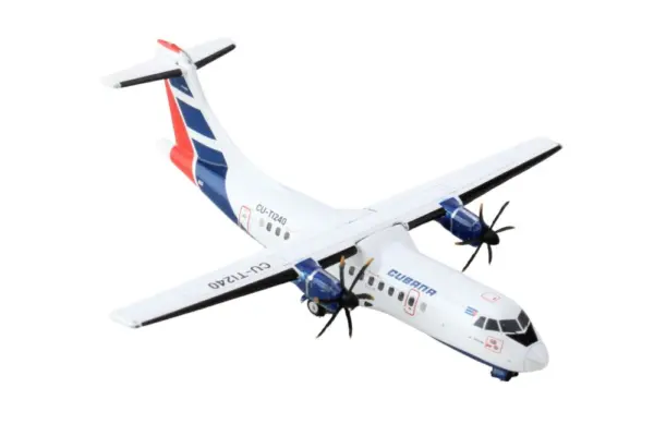 ATR 42-500 Commercial Aircraft "Cubana Airlines" (CU-T1240) White with Red and Blue Stripes 1/400 Diecast Model Airplane by GeminiJets #2