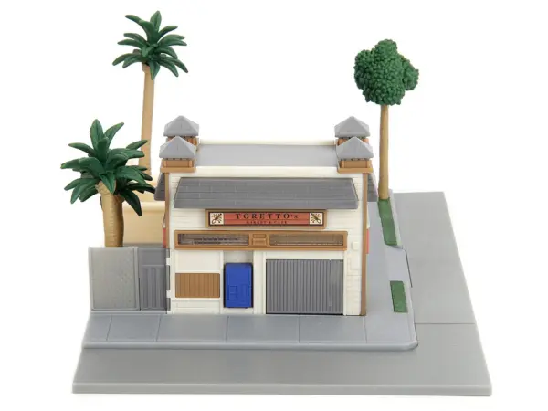 Toretto Cafe Diorama with Mitsubishi Eclipse Green and Ford F-150 SVT Lightning Red "Fast and Furious" "Nano Scene" Series Model by Jada #4