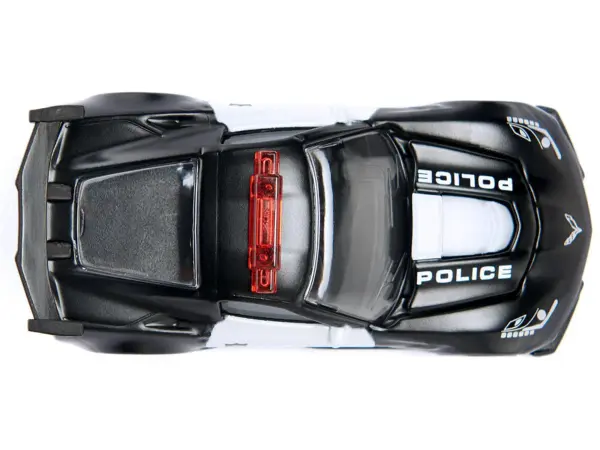 Chevrolet Corvette ZR1 Police Car Black and White Diecast Model Car by Siku #4