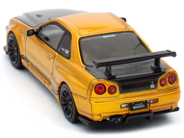 Nissan Skyline GT-R (R34) "Top Secret" RHD (Right Hand Drive) Gold Metallic with Carbon Hood and Trunk "Tokyo Auto Salon 2024 - Malaysia Diecast Expo 2024" 1/64 Diecast Model Car by Inno Models #3