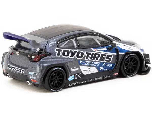 Toyota Pandem GR Yaris RHD (Right Hand Drive) "Toyo Tires" Gray Metallic with Graphics "Hobby64" Series 1/64 Diecast Model Car by Tarmac Works #3