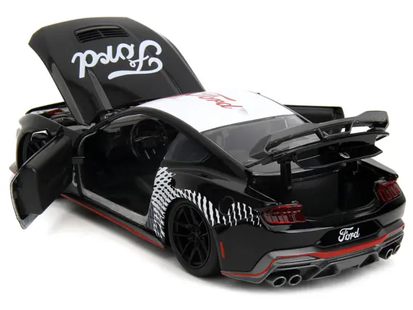2024 Ford Mustang Dark Horse Black with White Top and "Mustang Horse Graphics" "Bigtime Muscle" Series 1/24 Diecast Model Car by Jada #4