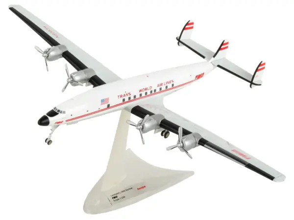 Lockheed L-1649A Jetstream Commercial Aircraft "TWA (Trans World Airlines)" (N8083H) White with Red Stripes 1/200 Diecast Model Airplane by Herpa #2