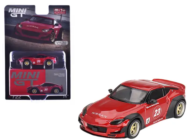 Nissan Z "Pandem" #23 Passion Red Metallic Limited Edition to 6600 pieces Worldwide 1/64 Diecast Model Car by Mini GT #1