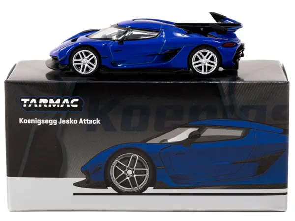 Koenigsegg Jesko Attack Blue Metallic "Global64" Series 1/64 Diecast Model by Tarmac Works #2