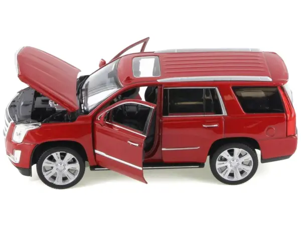 2017 Cadillac Escalade with Sunroof Red Metallic 1/24-1/27 Diecast Model Car by Welly #3