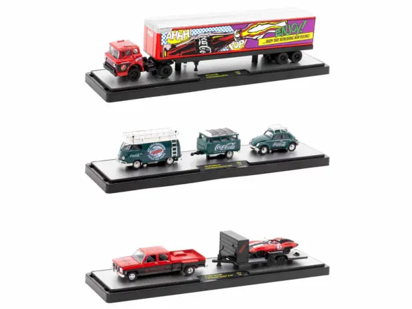 Auto Haulers "Coca-Cola" Set of 3 pieces Release 32 Limited Edition to 7250 pieces Worldwide 1/64 Diecast Models by M2 Machines #2