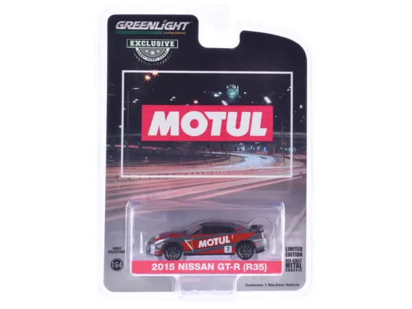 2015 Nissan GT-R (R35) #2 "MOTUL" Gray with Red Graphics "Hobby Exclusive" Series 1/64 Diecast Model Car by Greenlight #3