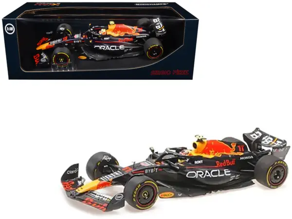 Red Bull Racing RB19 #11 Sergio Perez "Oracle" 2nd Place F1 Formula One "Italian GP" (2023) with Driver Limited Edition to 108 pieces Worldwide 1/18 Diecast Model Car by Minichamps #1